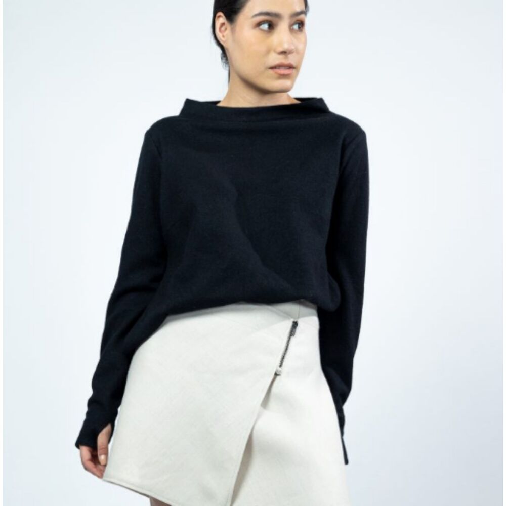 MARJA RAK NUKKA Top in Boiled Wool Fine Small/Medium Sweater EUC
